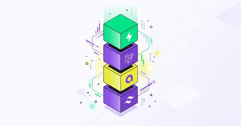Four stacked blocks with the logos of each of the TALL stack technologies